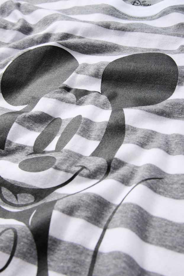 Femei - Cămașă de noapte - cu dungi - Mickey Mouse - gri melanj