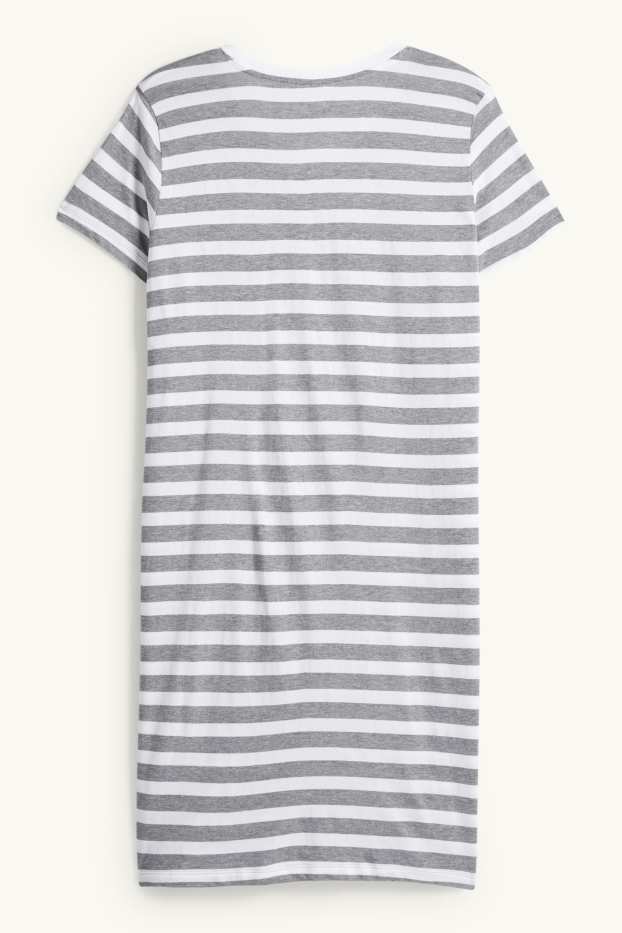 Femei - Cămașă de noapte - cu dungi - Mickey Mouse - gri melanj