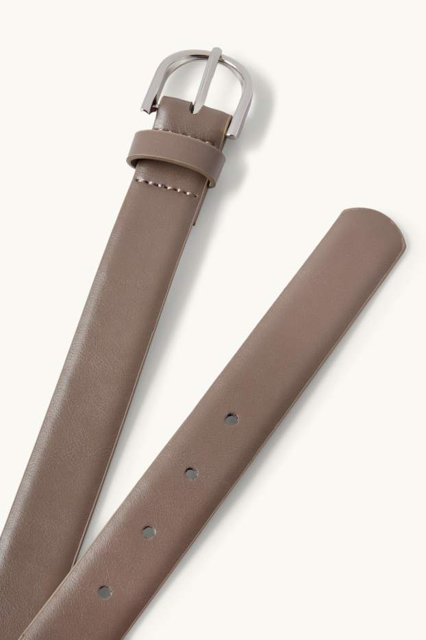 Femei - Curea - imitație de piele - taupe