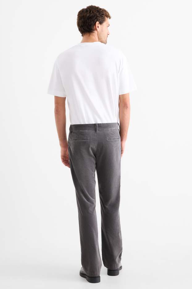 Heren - Chino - regular fit - met structuur - donkergrijs
