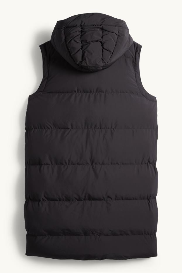 Mujer - Chaleco acolchado con capucha - hidrófugo - negro
