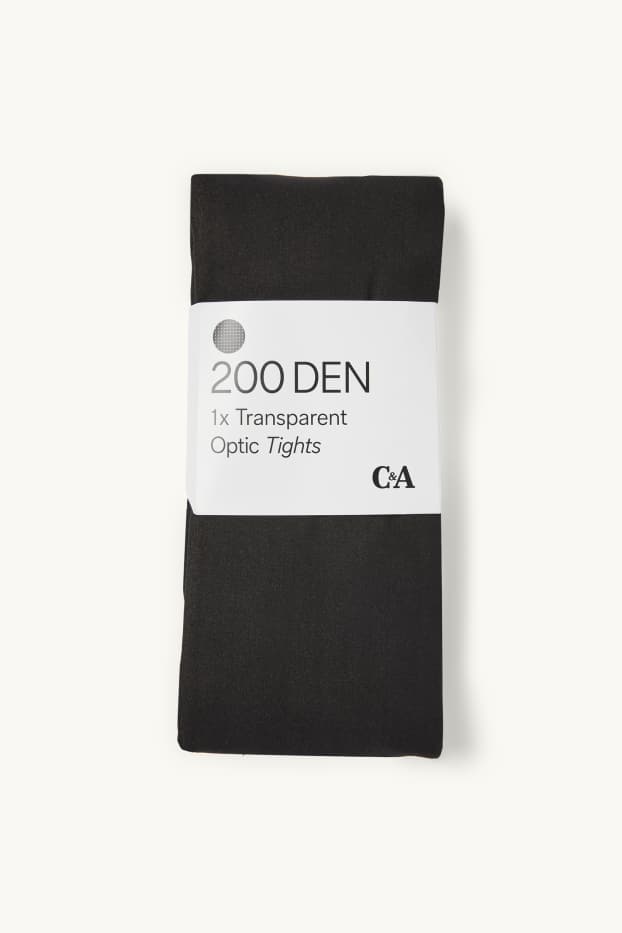 Damen - Thermo-Strumpfhose - 200 DEN - schwarz
