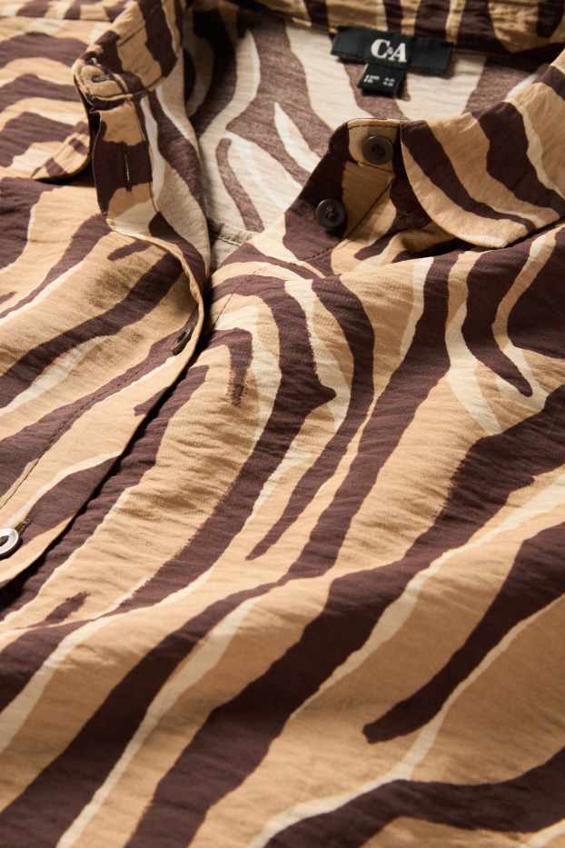 Femmes - Chemisier - à motif - marron / beige