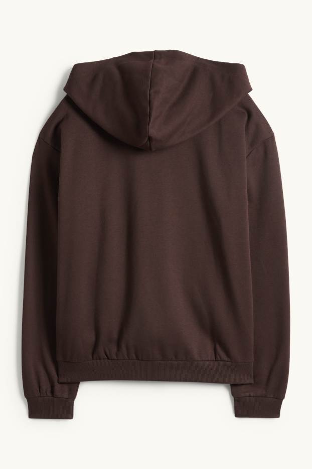 Femmes - Sweat zippé à capuche - marron foncé