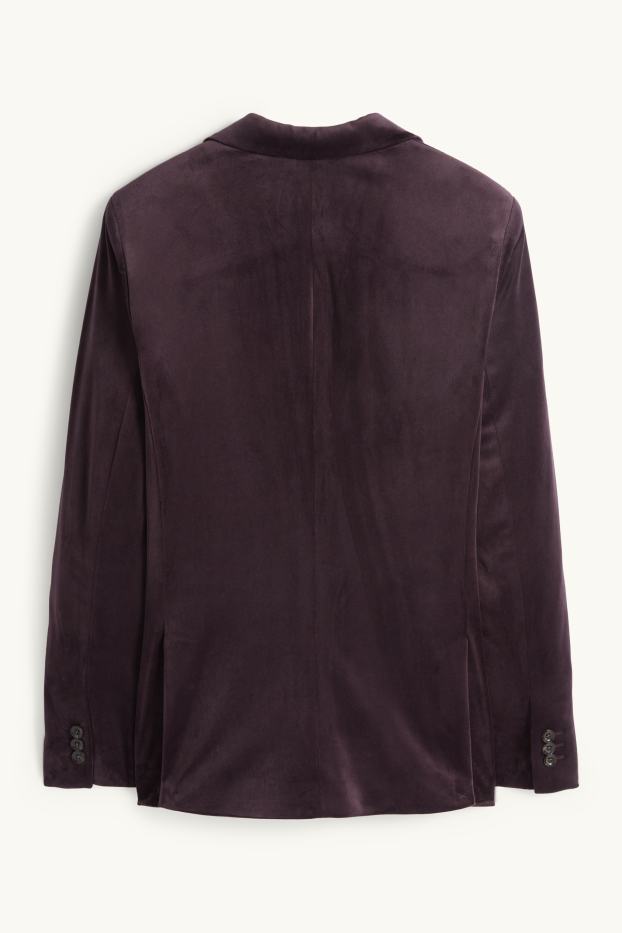 Herren - Samt-Sakko - Slim Fit - Stretch - lila