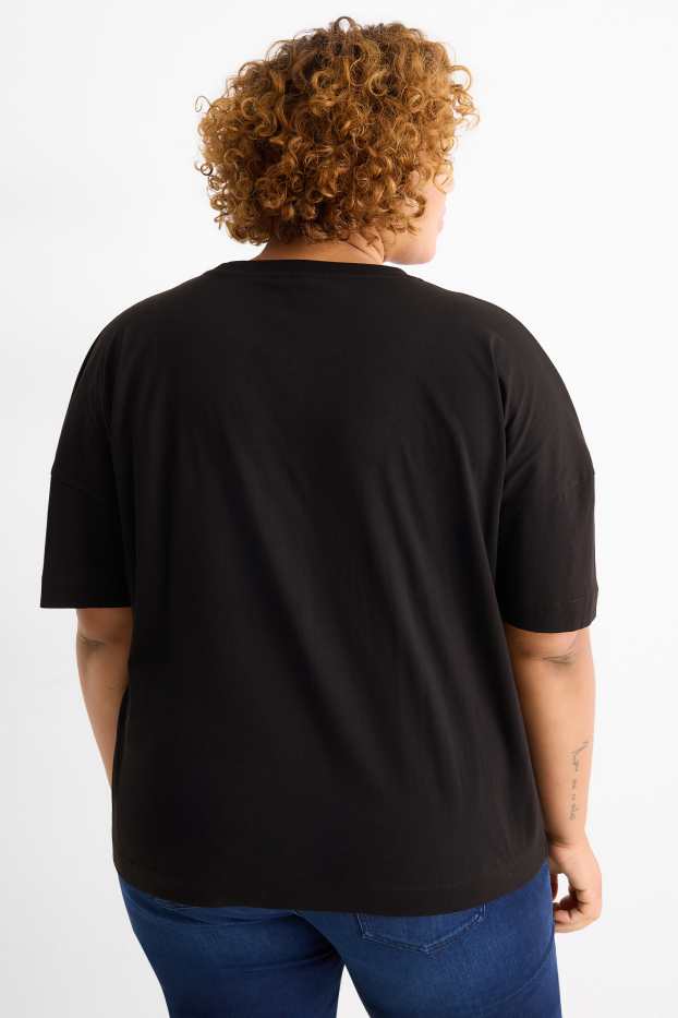 Femei - Tricou - Snoopy - aspect lucios - negru