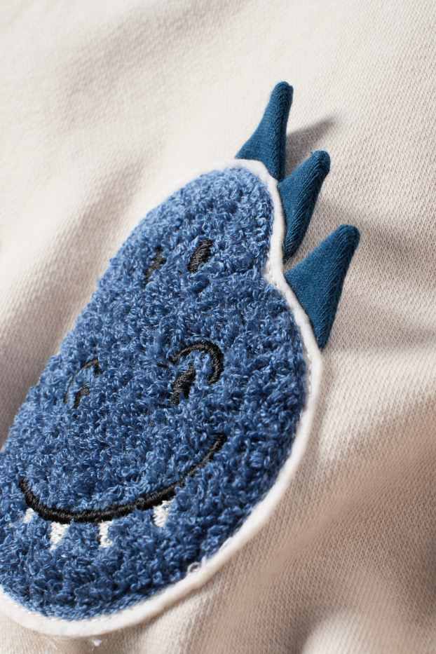 Niños - Dinosaurio - conjunto - sudadera y pantalón de deporte - 2 prendas - beige claro