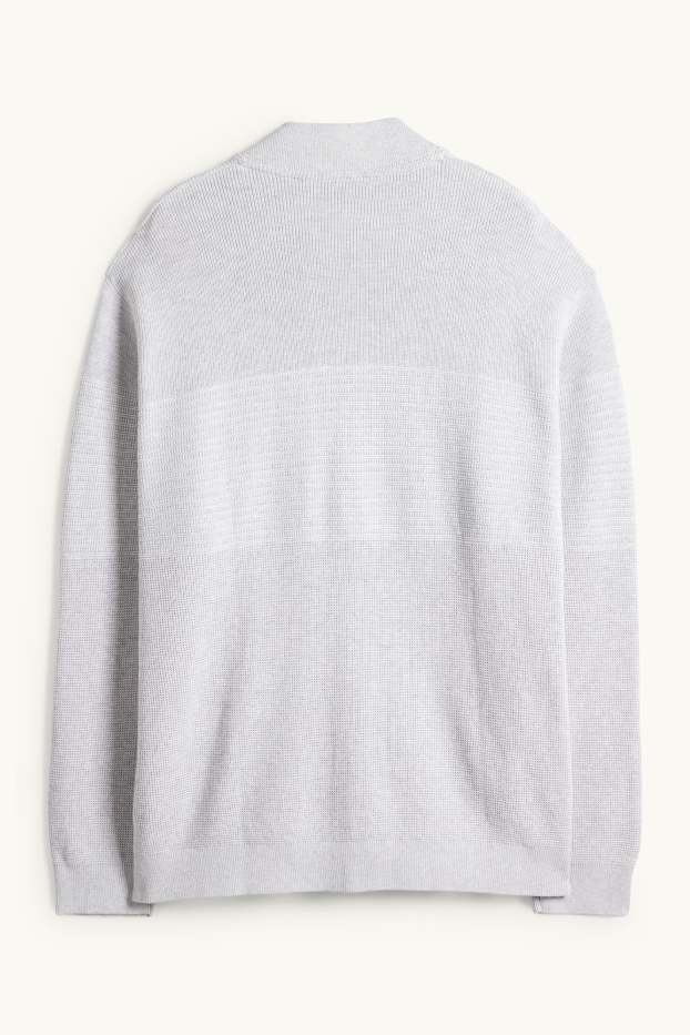 Hommes - Gilet de maille - côtelé - texturé - gris clair