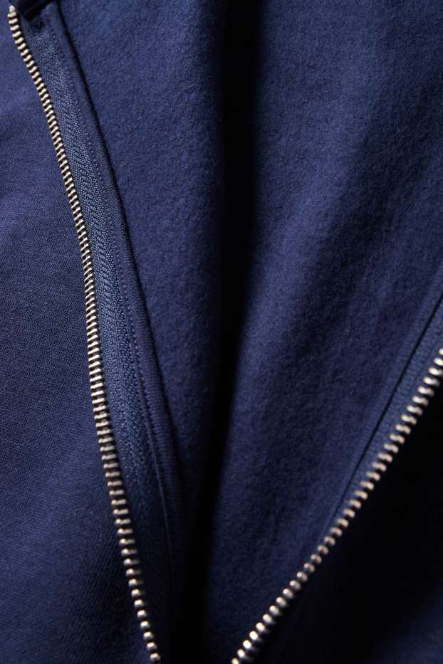 Donna - Felpa con zip e cappuccio - blu scuro