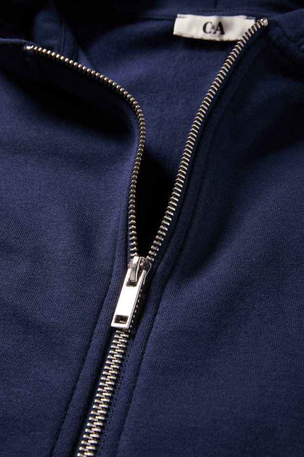 Donna - Felpa con zip e cappuccio - blu scuro