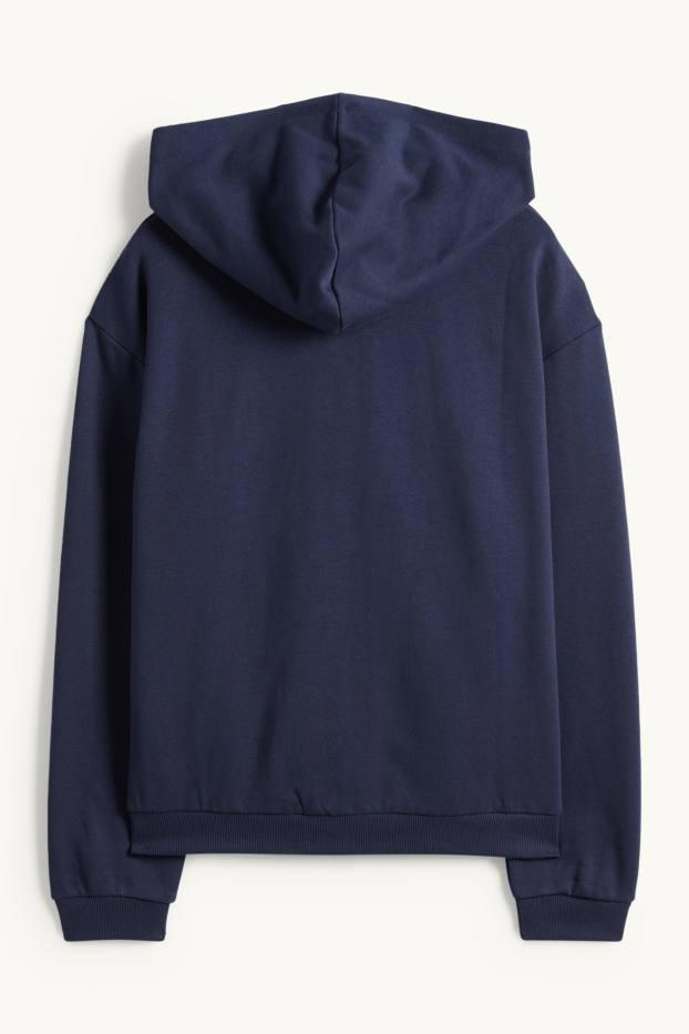 Donna - Felpa con zip e cappuccio - blu scuro