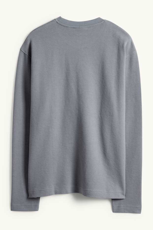 Home - Samarreta de màniga llarga - relaxed fit - acanalada - gris fosc