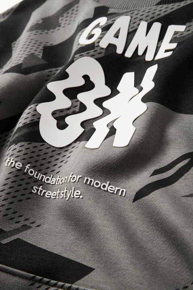 Children Boys - Sweatshirt - patterned - gray / black