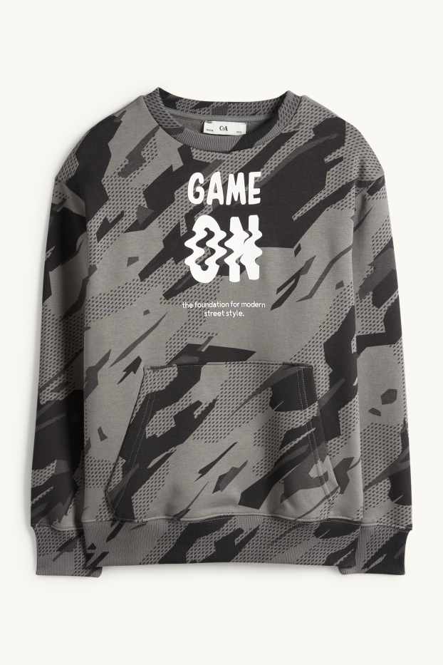 Children Boys - Sweatshirt - patterned - gray / black