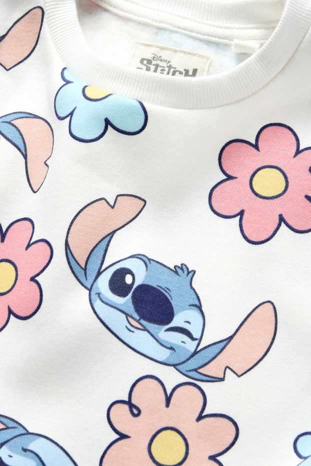 Kinder Mädchen - Lilo & Stitch - Sweatshirt - geblümt - cremeweiss