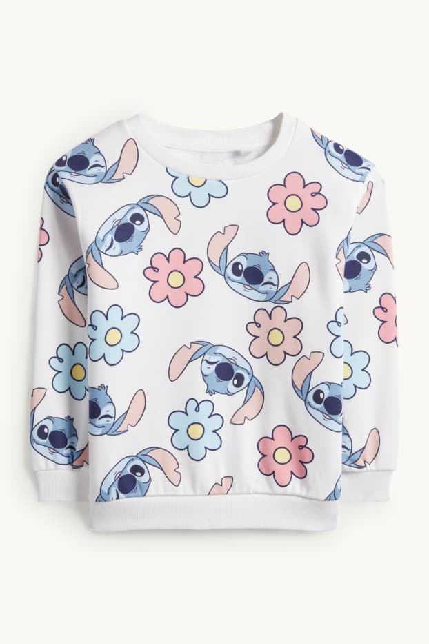 Kinder Mädchen - Lilo & Stitch - Sweatshirt - geblümt - cremeweiss