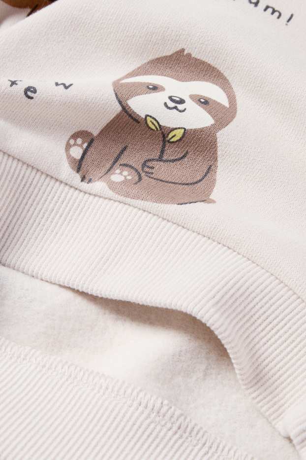 Baby: jongens - Beertje, koala en luiaard - babysweatshirt - licht beige