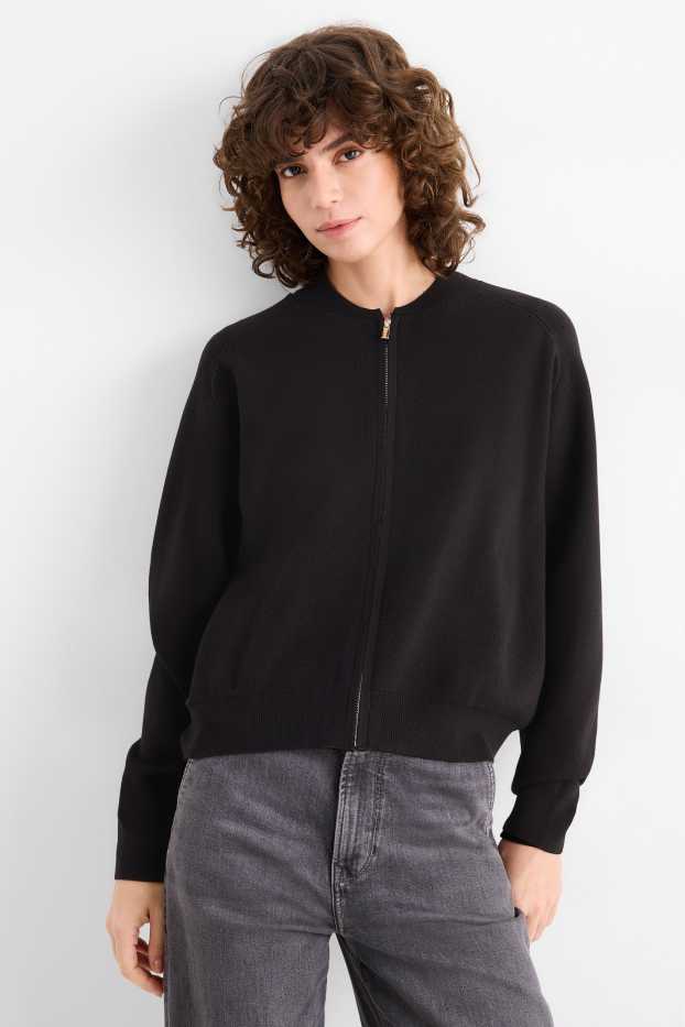 Damen - Strickjacke - schwarz