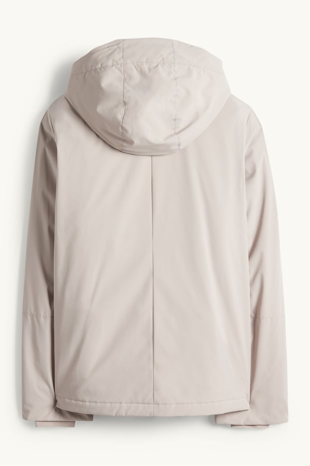Damen - Jacke mit Kapuze - gefüttert - wasserabweisend - hellbeige