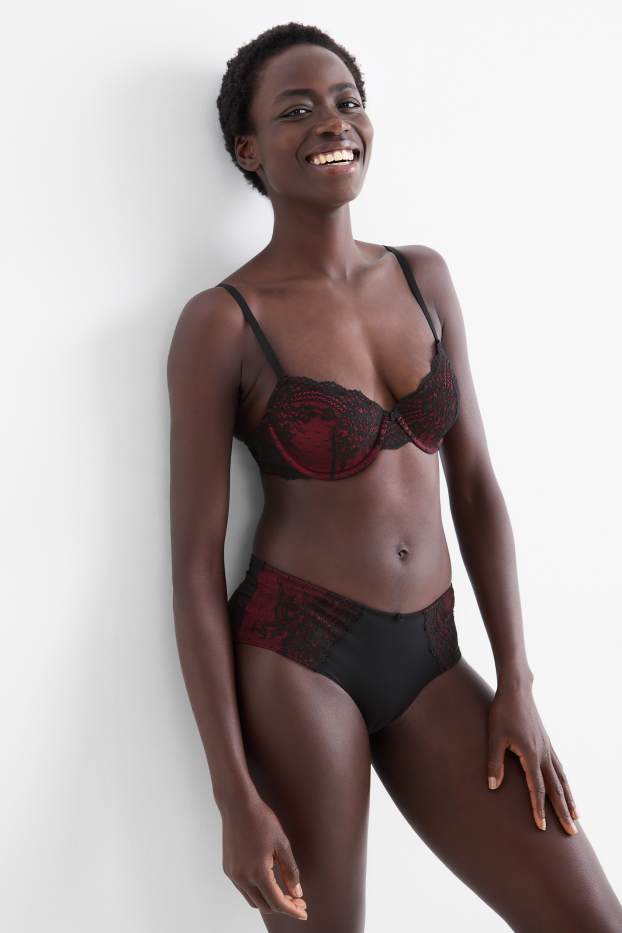 Donna - Slip - bordeaux / nero
