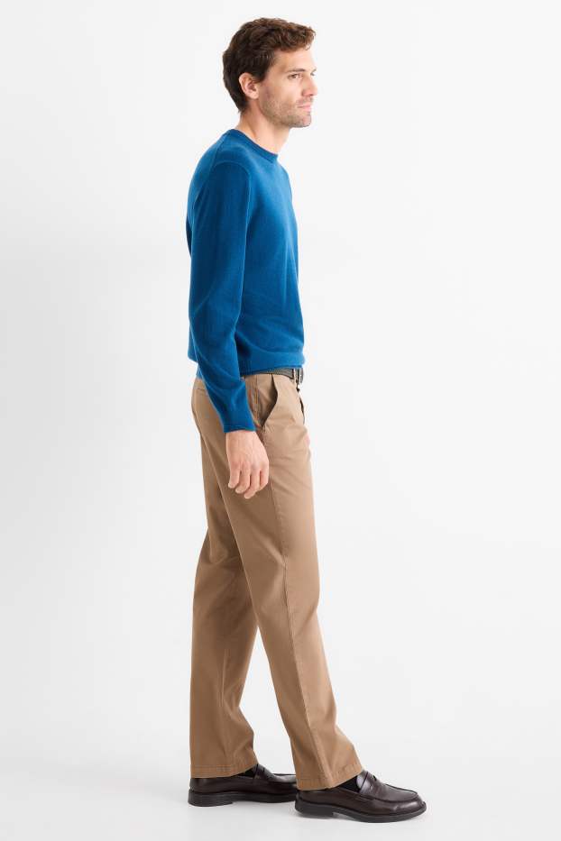Herren - Chino mit Gürtel - Regular Fit - beige