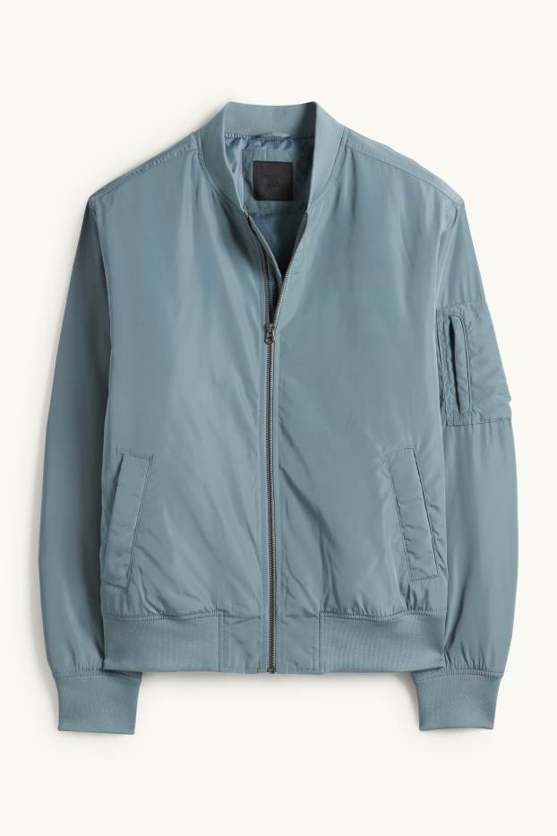 Men - Bomber jacket - lined - turquoise