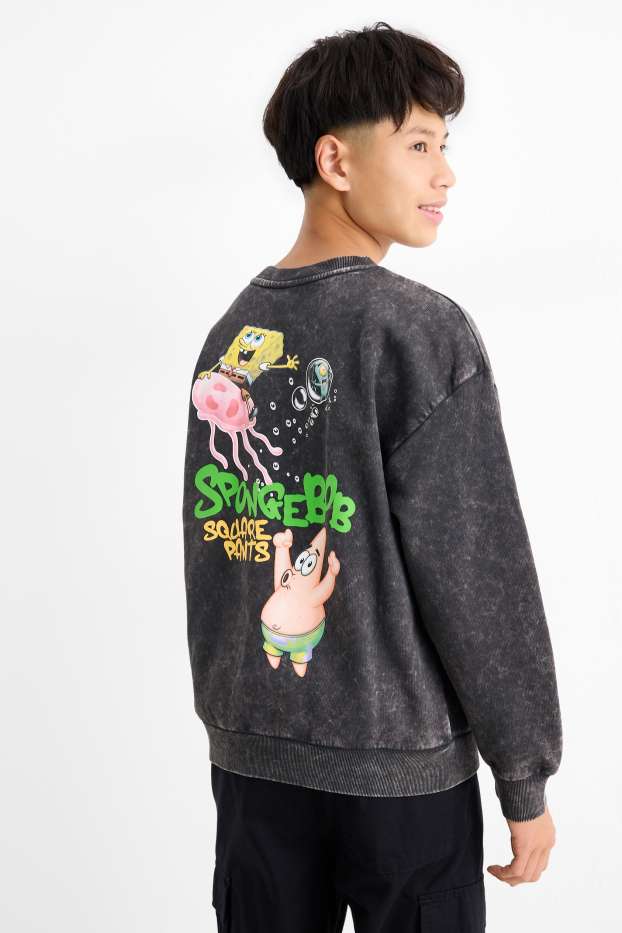 Kinderen: jongens - SpongeBob Squarepants - sweatshirt - donkergrijs
