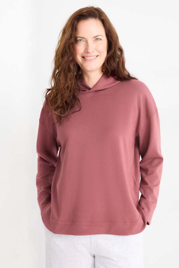 Donna - Felpa con cappuccio - bordeaux