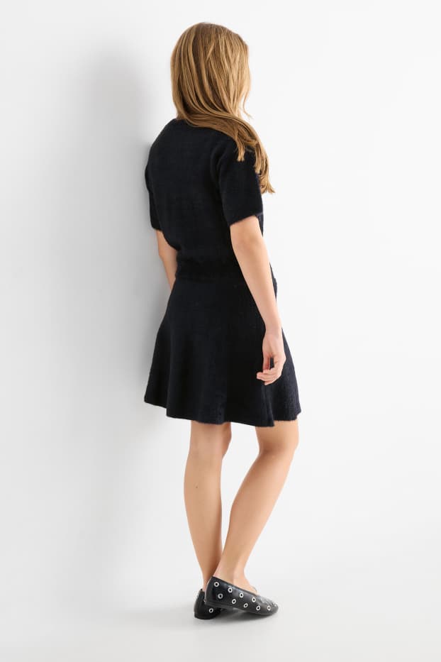 Enfants filles - Ensemble - pull et jupe - 2 pièces - noir