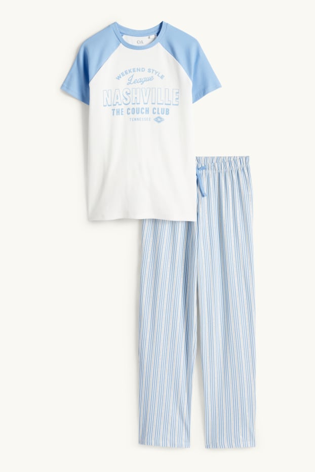 Děti - dívky - Nashville - pyžamo - 2dílné - bílá / světle modrá