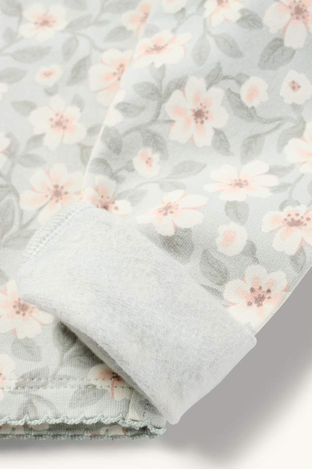 Bébés filles - Petites fleurs - leggings chauds bébé - vert menthe