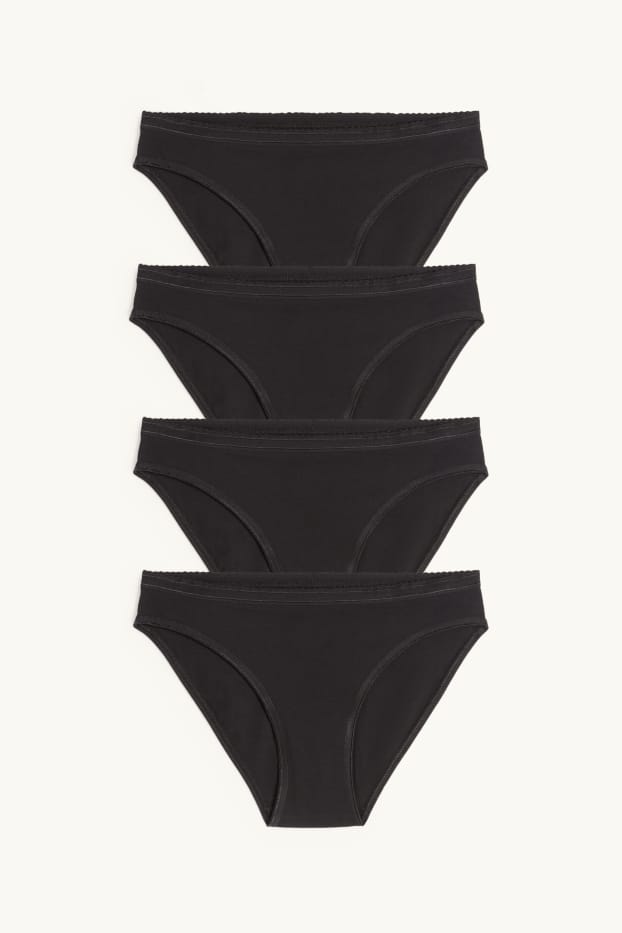 Donna - Confezione da 4 - slip - nero