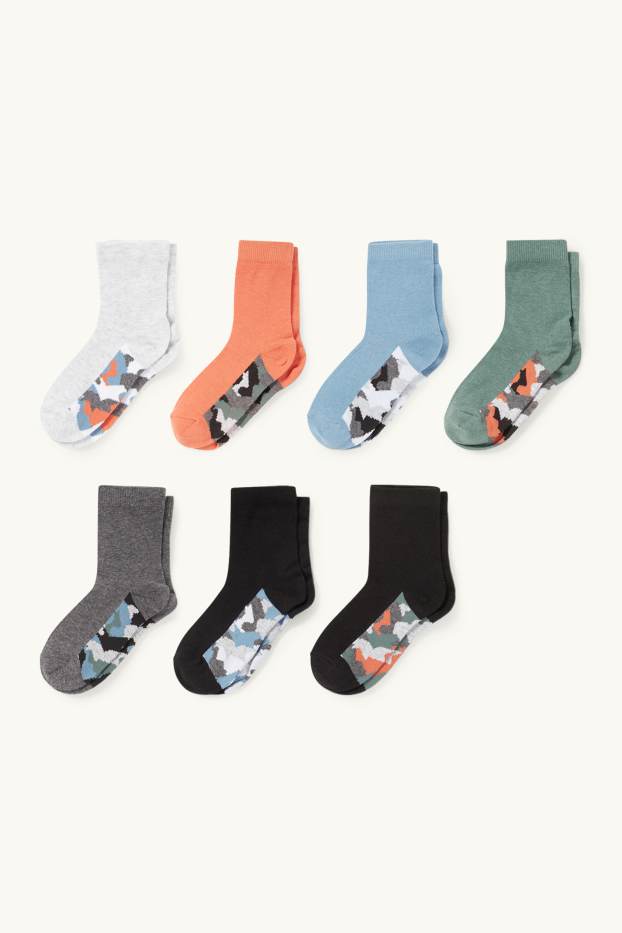 Nen - Paquet de 7 - mitjons - estampat - taronja fosc