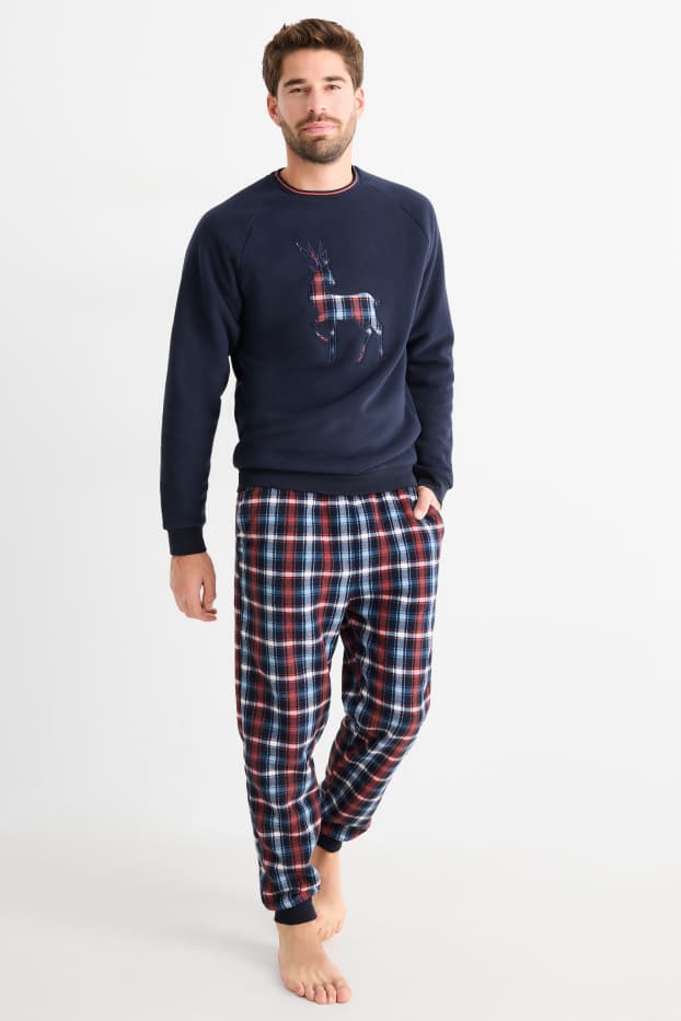 Men - Christmas pyjamas - stag - dark blue