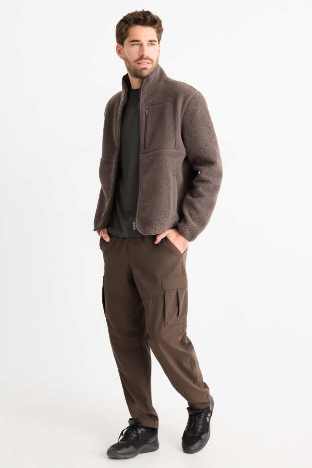 Pánské - Funkční cargo kalhoty - khaki