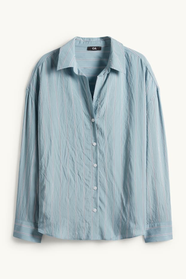 Femmes - Chemisier - à rayures - turquoise