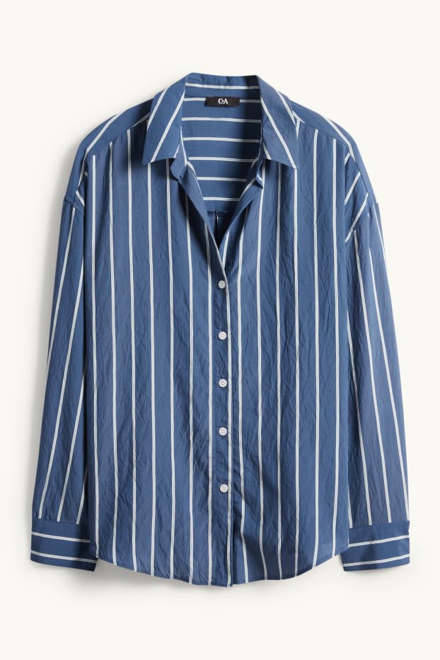 Femmes - Chemisier - à rayures - bleu