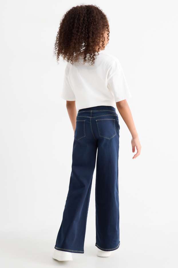 Bambine - Jeggings a gamba larga - jeans blu scuro