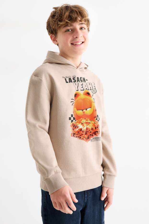 Enfants garçons - Garfield - sweat à capuche - beige