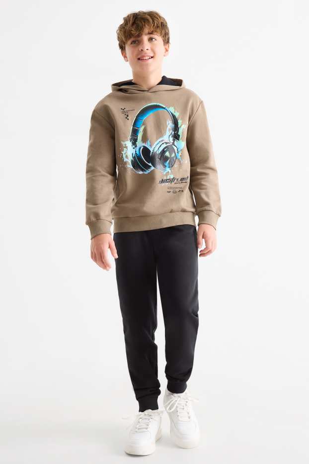 Kinderen: jongens - Koptelefoon - set - hoodie en joggingbroek - 2-delig - kaki