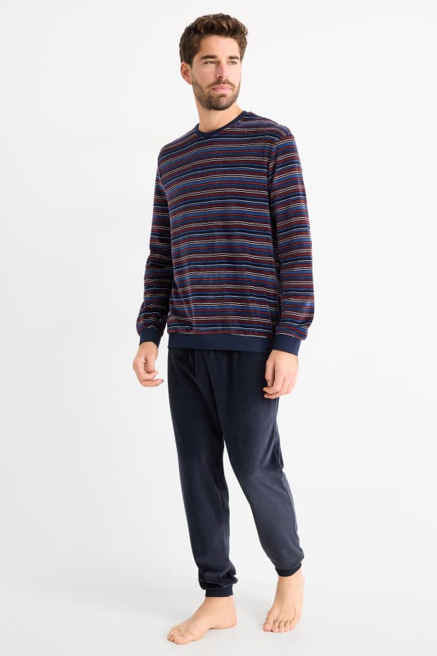 Bărbați - Pijama de iarnă - albastru închis