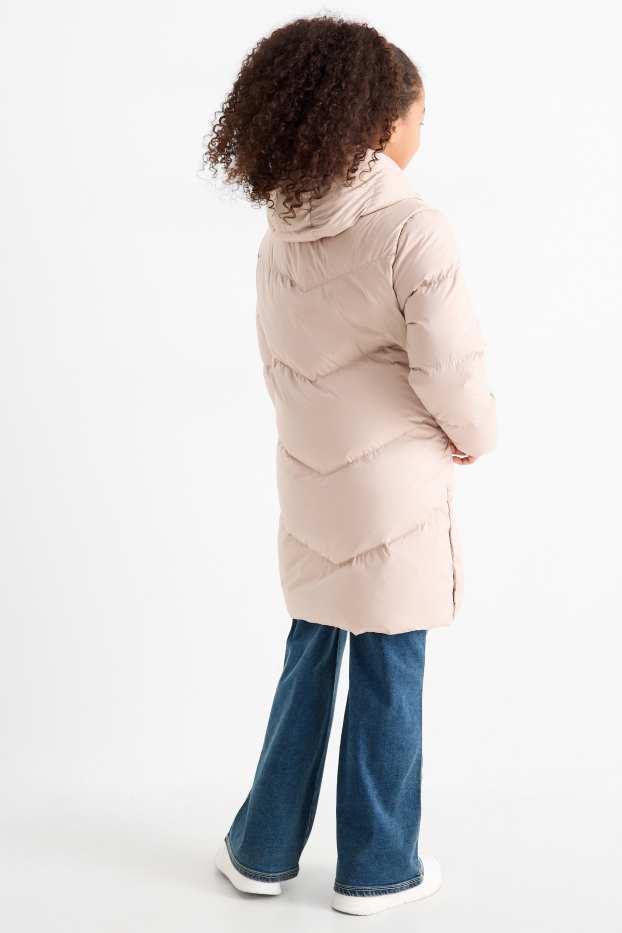 Enfants filles - Doudoune à capuche - beige clair