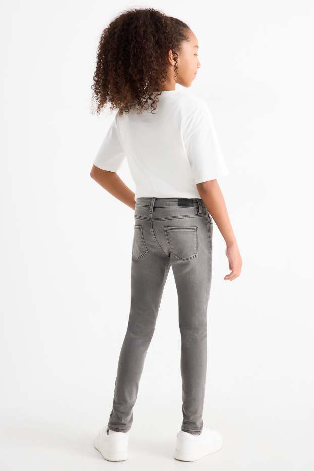 Kinder Mädchen - Skinny Jeans - Thermojeans - jeansgrau