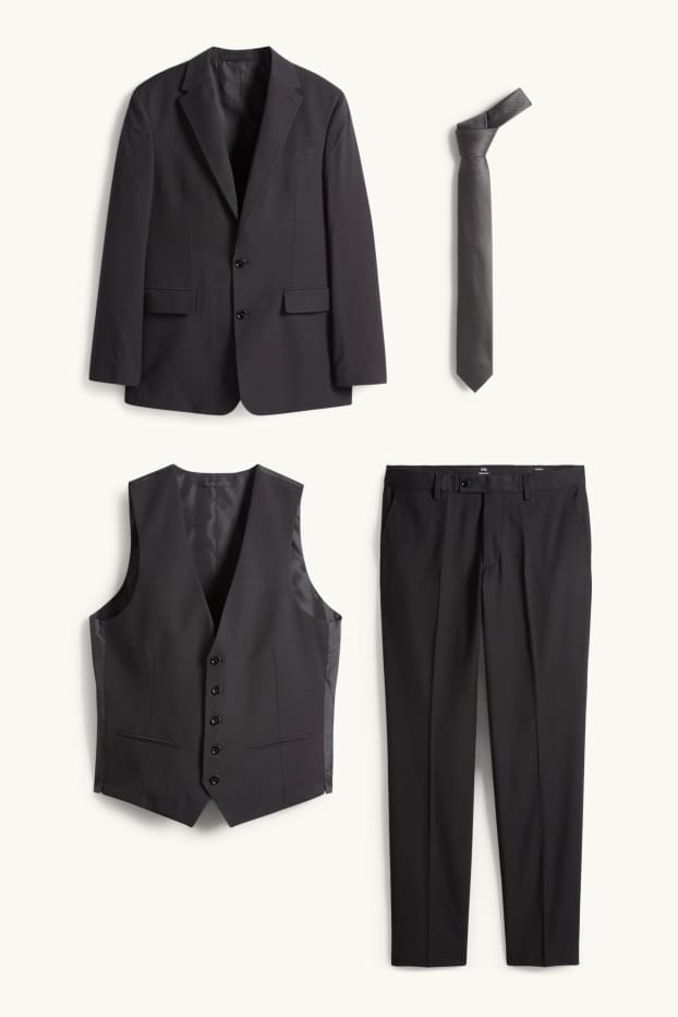 Home - Vestit amb corbata - regular fit - elàstic - 4 peces - gris