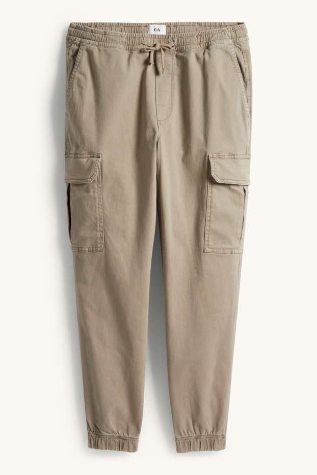 Hommes - Pantalon cargo - tapered fit - LYCRA® - marron clair