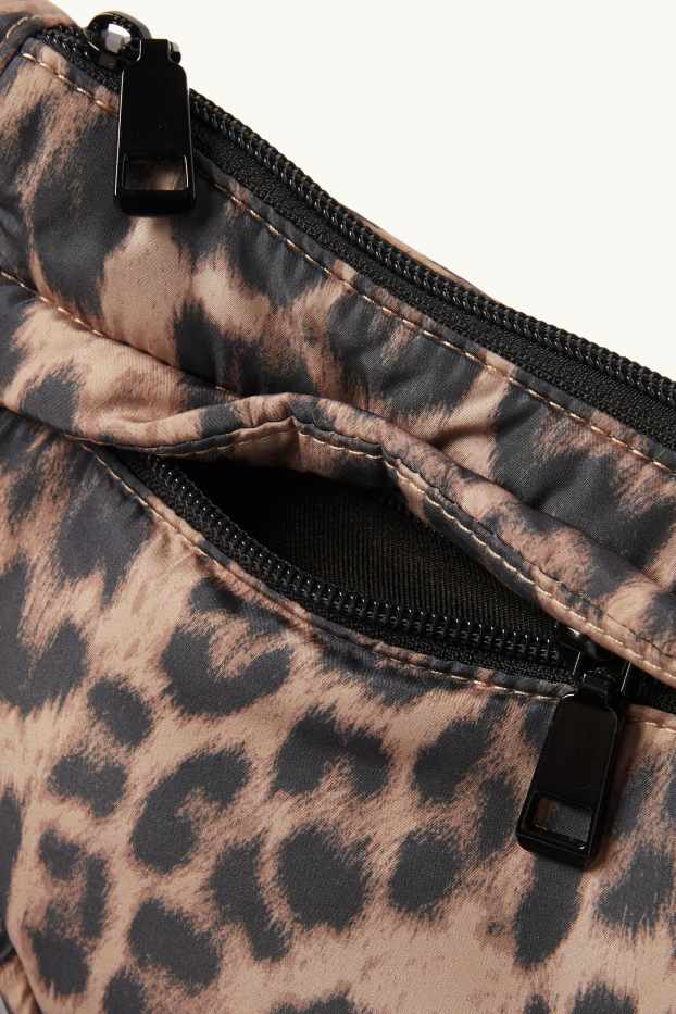 Femmes - Sac à bandoulière - imprimé léopard - noir / beige