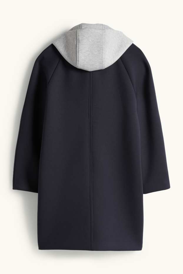 Femmes - Manteau à capuche - bleu foncé