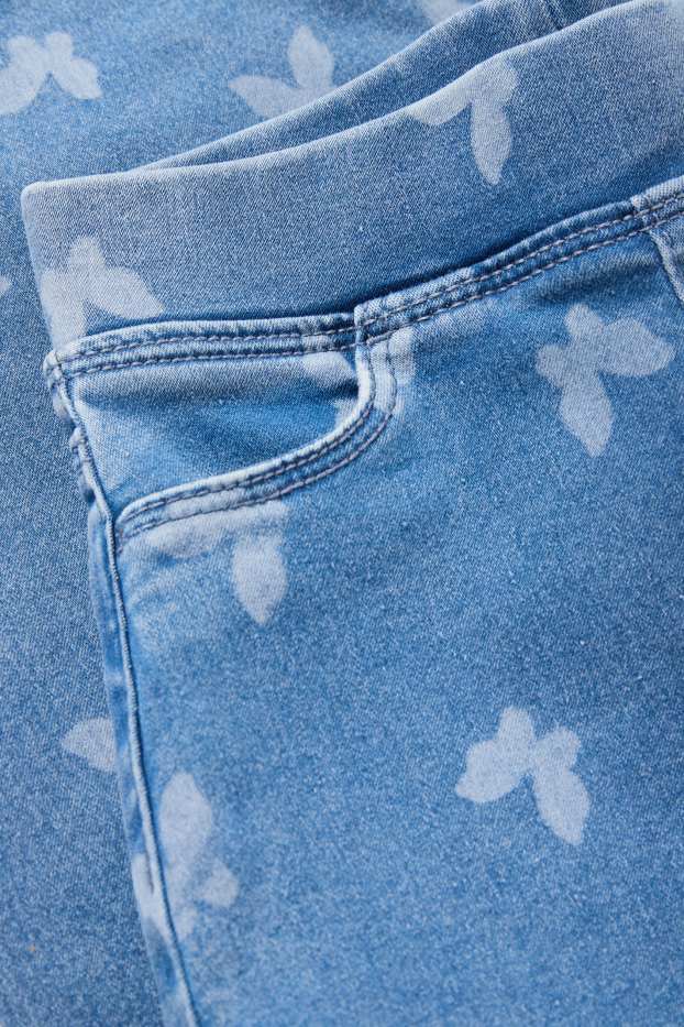 Kinderen: meisjes - Vlinder - wide leg jegging - jeansblauw
