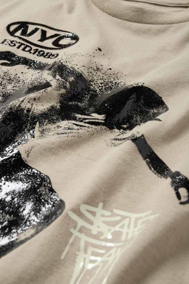 Kinderen: jongens - Skater - T-shirt - taupe