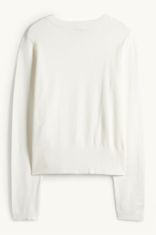 Damen - Strickjacke - weiß